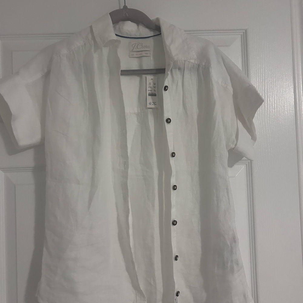 J. Crew White Button Down Shirt Classic Top
